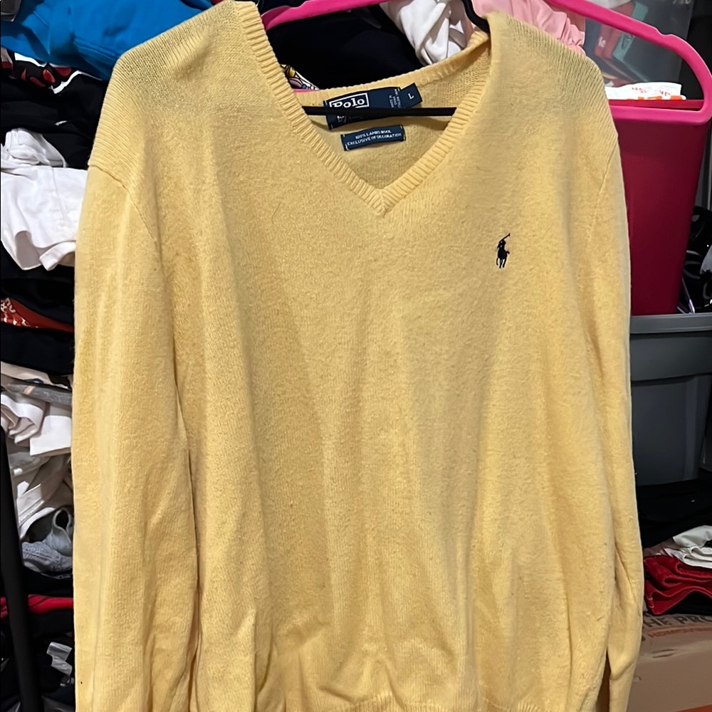 Polo by Ralph Lauren Yellow V-Neck Sweater